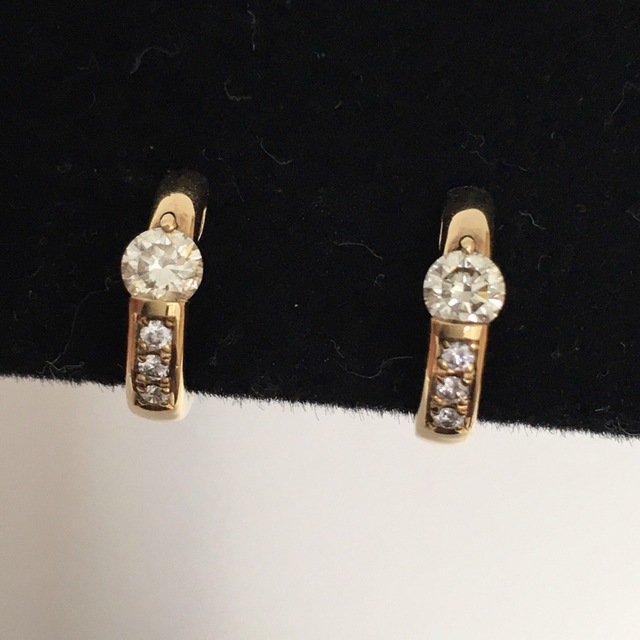 本日まで タサキ ダイヤモンド 計0.48ct フープ イヤリング K18 YG