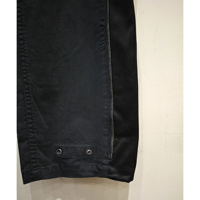 綿95％ポリウレタン5％カラーEGO TRIPPING/FAKE LINE ZIP TROUSERS blk