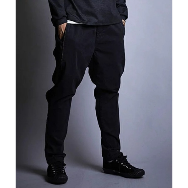 綿95％ポリウレタン5％カラーEGO TRIPPING/FAKE LINE ZIP TROUSERS blk