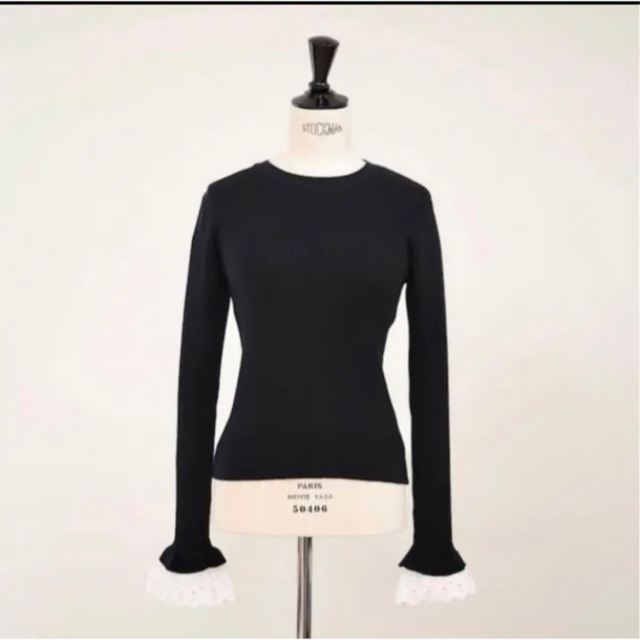 ジプソフィア gypsohila Rib CrewNeck Knit ブラック 代引き手数料無料