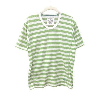 アーバンリサーチ(URBAN RESEARCH)のアーバンリサーチ Tシャツ カットソー 半袖 ニット ボーダー 38 緑 白(Tシャツ(半袖/袖なし))