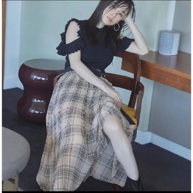 SNIDEL(スナイデル)のスナイデル プリーツラップスカショーパン チェック レディースのスカート(ロングスカート)の商品写真