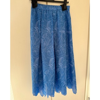 グレースコンチネンタル(GRACE CONTINENTAL)の《美品》グレースコンチネンタル　刺繍ギャザースカート　36 ブルー　(ロングスカート)