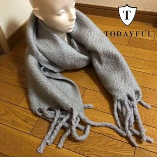 トゥデイフル(TODAYFUL)のTODAYFUL トゥデイフル マフラー グレー アクリル ポリエステル 無地(マフラー/ショール)