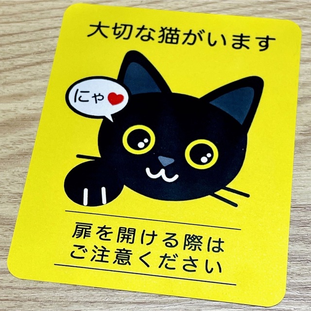 【クロ】猫がいます四角ステッカー5y　ネコねこシール その他のペット用品(猫)の商品写真