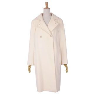 極美品 マックスマーラ Max Mara コート ウール カシミヤ 白タグ ...