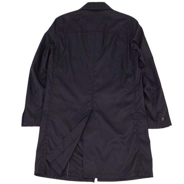 美品 プラダ PRADA コート ナイロン ステンカラーコート バルマカーンコート メンズ アウター 46(S相当) ブラック