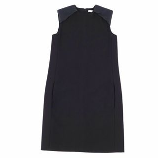 セリーヌ(celine)の美品 セリーヌ CELINE ワンピース フィービー期 ノースリーブ ウール 無地 トップス レディース フランス製 36(S相当) ブラック(ひざ丈ワンピース)