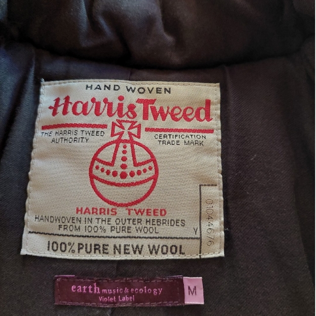 Harris Tweed(ハリスツイード)のアースミュージック ハリスツイード ダウンジャケット M tqe グレー レディースのジャケット/アウター(ダウンジャケット)の商品写真