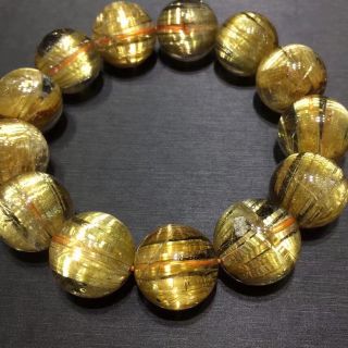 ⭐︎【天然】タイチンルチルクオーツ ブレスレット 17mmの通販 by Rui