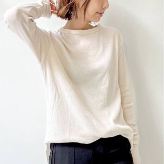 アパルトモンドゥーズィエムクラス(L'Appartement DEUXIEME CLASSE)のお取り置き中☆　L'Appartement 　Rib L/S T-sh　ホワイト(カットソー(長袖/七分))