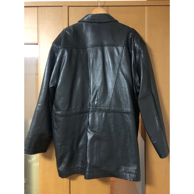 美品】イタリア産 羊革 ラムレザー 本革ライダースジャケット S 黒-