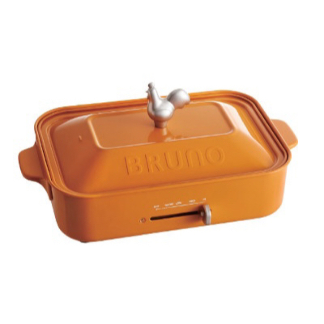 BRUNO(ブルーノ)のBRUNOコンパクトホットプレート/パンプキンオレンジ スマホ/家電/カメラの調理家電(ホットプレート)の商品写真
