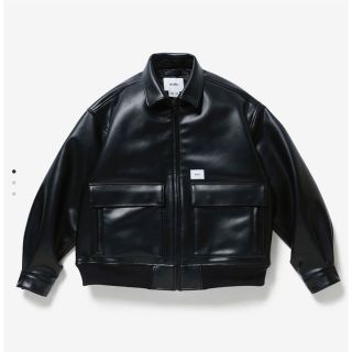 ダブルタップス(W)taps)の黒M WTAPS CROSSBONE A-2 LEATHER JACKET(その他)