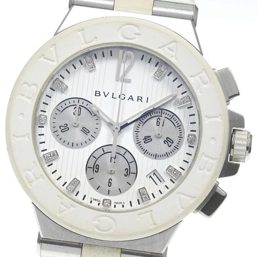 ★保証書付き【BVLGARI】ブルガリ ディアゴノ デイト クロノグラフ DG40SCH 自動巻き メンズ_721331【ev20】