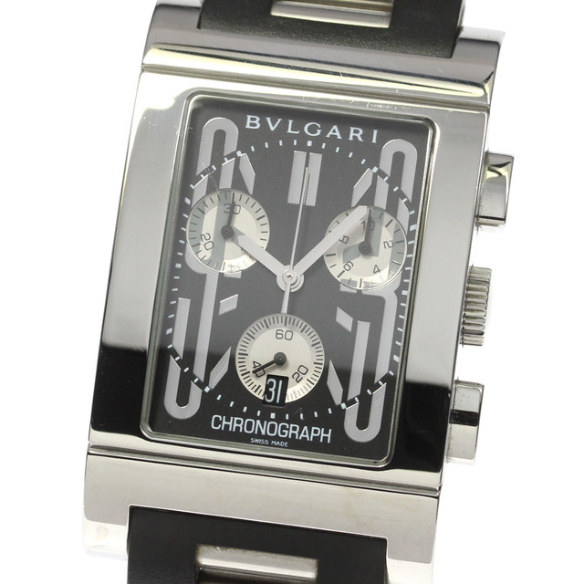 【BVLGARI】ブルガリ レッタンゴロ クロノグラフ デイト RTC49S クォーツ メンズ_719257