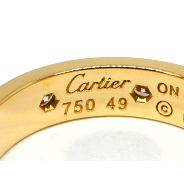 Cartier カルティエ K18YG ミニラブ フルダイヤ リング #49 4.1g 【ブランドジュエリー】ry