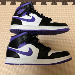 ジョーダン(Jordan Brand（NIKE）)のNIKE  jordan 1 mid BLACK Court Purple(スニーカー)