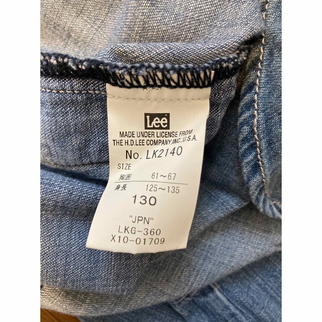 Lee(リー)のLee  リー　デニムワンピース　シャツワンピース　130 キッズ/ベビー/マタニティのキッズ服女の子用(90cm~)(ワンピース)の商品写真