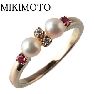 ミキモト(MIKIMOTO)の【新品仕上げ済】ミキモト パール ダイヤ ルビー リング  【9202】(リング(指輪))