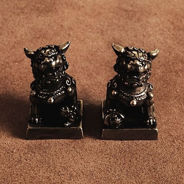 真鍮 置物 狛犬(2体セット)シーサー 獅子 フィギュア 玄関 真鍮 置物 狛犬(2体セット)シーサー 獅子 フィギュア 玄関