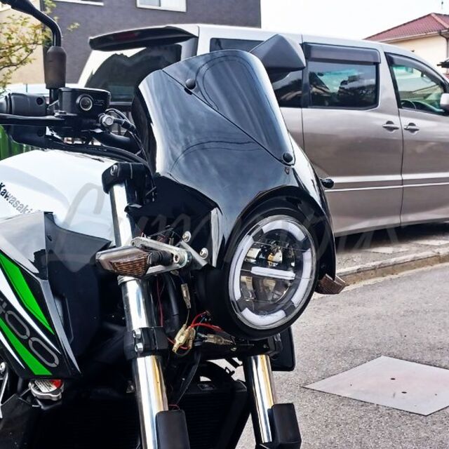 ハーフカウル ビキニカウル ヘッドライト スクリーン メーター バイザー 自動車/バイクのバイク(パーツ)の商品写真