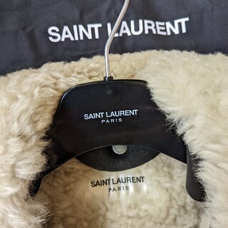 Saint Laurent - サンローラン モッズコート ファー 42カーキ 