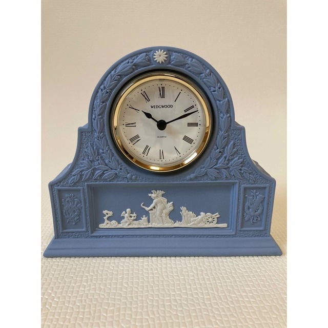 ウェッジウッド 　ジャスパー ペール ブルー マントルクロック　WEDGWOOD