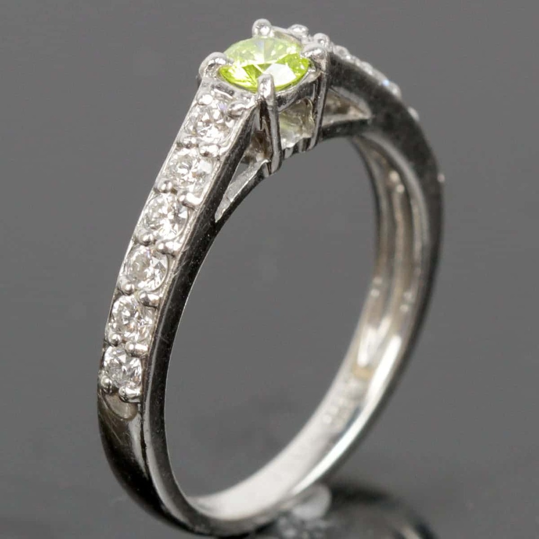 美品『USED』pt900 アップルダイヤモンド 01.84ct D0.38ct リング #11.5 指輪 4.6g 1