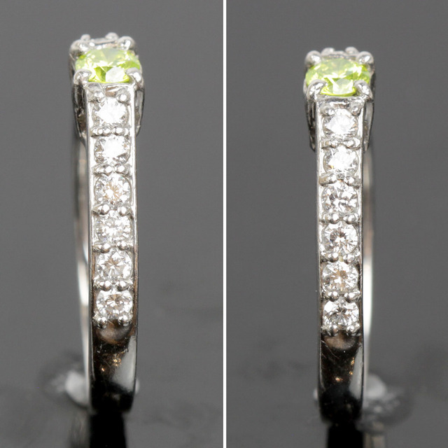 美品『USED』pt900 アップルダイヤモンド 01.84ct D0.38ct リング #11.5 指輪 4.6g 2