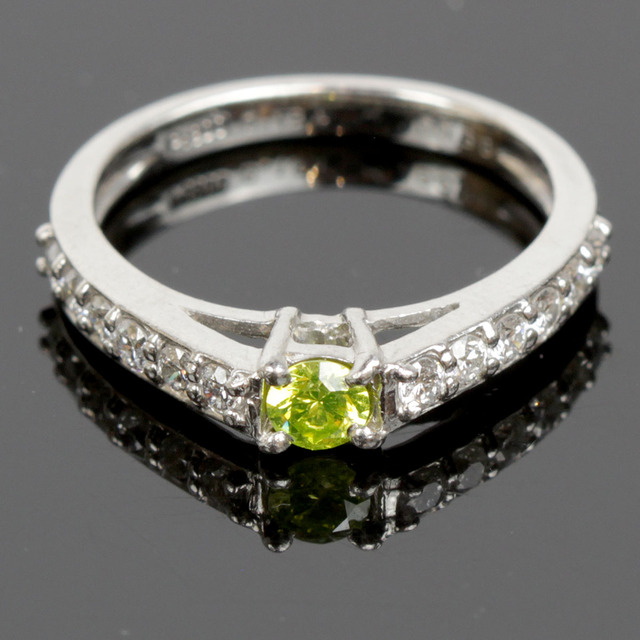 美品『USED』pt900 アップルダイヤモンド 01.84ct D0.38ct リング #11.5 指輪 4.6g 3