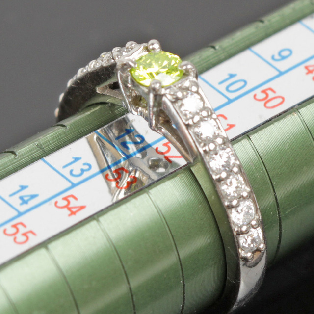 美品『USED』pt900 アップルダイヤモンド 01.84ct D0.38ct リング #11.5 指輪 4.6g 6