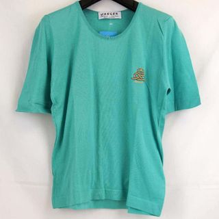 JAEGER イエーガー 
 ニットTシャツ 半袖Ｔシャツ 
コットン ターコイズ【中古】