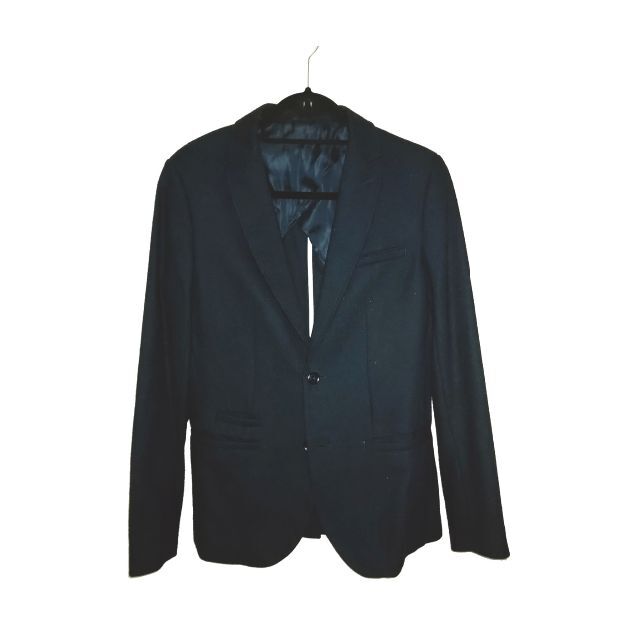 ARMANI EXCHANGE(アルマーニエクスチェンジ)のARMANI EXCHANGEアルマーニ ウールサキソニー生地スーツ ブラック メンズのスーツ(セットアップ)の商品写真