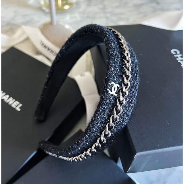 Chanel/シャネルツイードカチューシャ- Chanel/シャネルツイードカチューシャ-