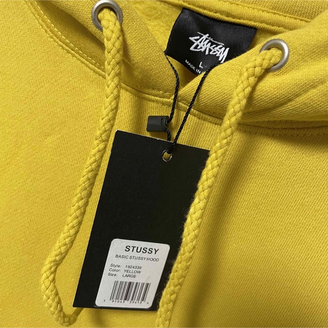 タグ付き 新品 未使用 stussy プルオーバー パーカー イエロー L 9