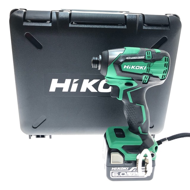 □□HiKOKI ハイコーキ 工具 電動工具 インパクトドライバー 充電器・充電池2個・ケース付  14.4v WH14DB(2YC) グリーンインテリア/住まい/日用品