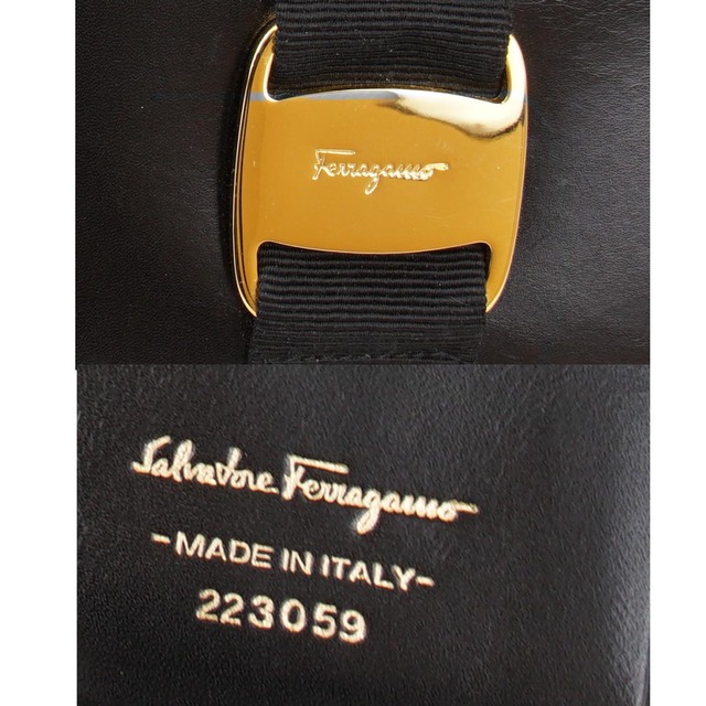 Salvatore Ferragamo フェラガモ 
 長財布 
レザー ブラック