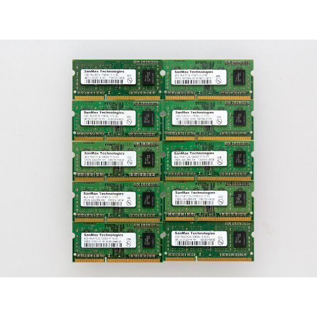 50枚組 ノートPC用メモリ SanMax PC3L-12800S 4GB - PCパーツ