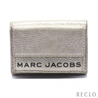 マークジェイコブス(MARC JACOBS)のBランク コンパクトウォレット 三つ折り財布 ロゴプリント レザー シルバー(財布)