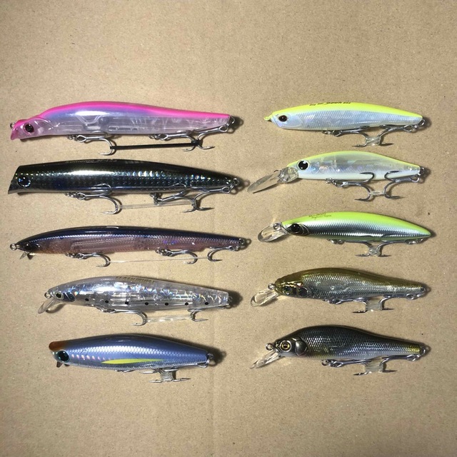 シーバス用ルアー10点セット 未使用&使用済 メガバスやダイワなど