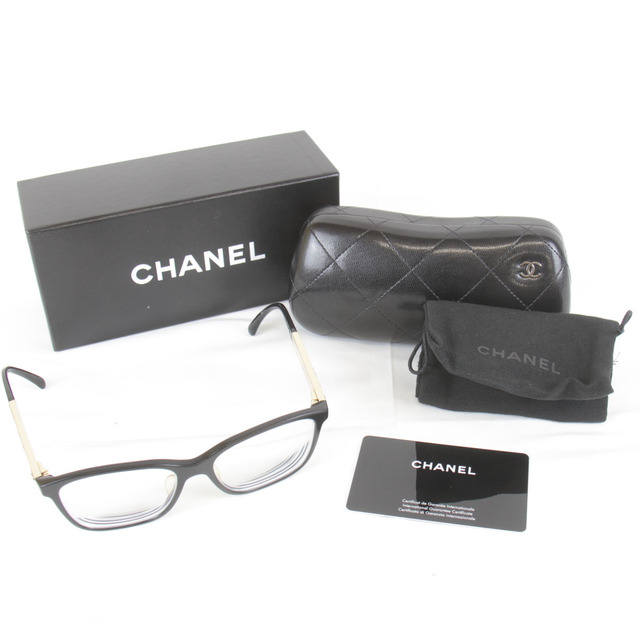 USED』 CHANEL シャネル 度あり メガネ プラスチック/メタル ブラック
