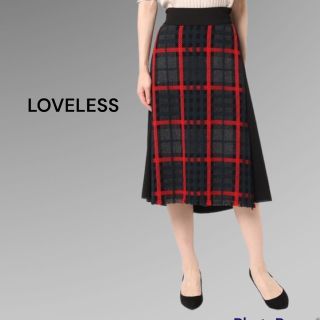 ラブレス(LOVELESS)の◆雑誌掲載◆【LOVELESS】WOMENS フロントチェックミモレスカート (ロングスカート)