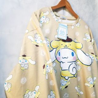 サンリオ(サンリオ)のSANRIO　シナモンロール　ポムポムプリン　新品　トレーナー　4L　中薄橙(トレーナー/スウェット)