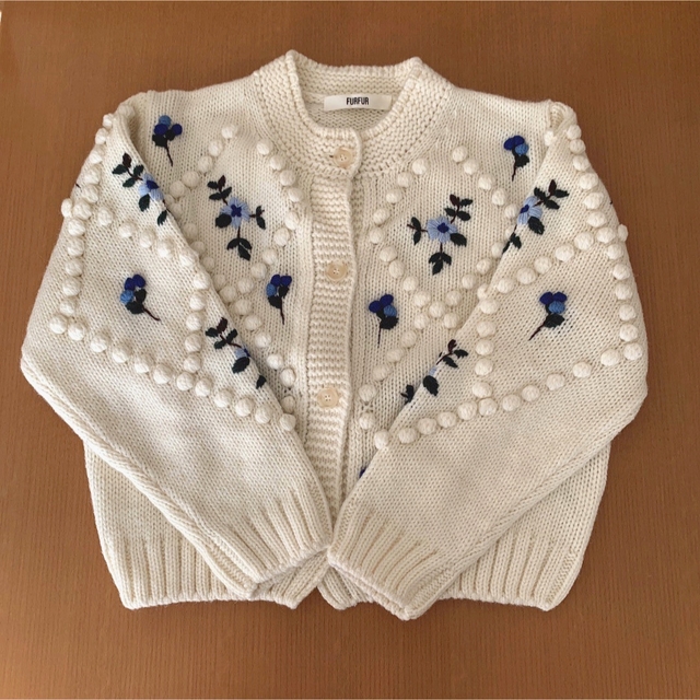 ♢人気完売♢【美品】 FURFUR(ファーファー)玉編み刺繍カーディガン