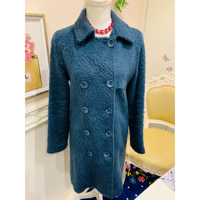 moussy(マウジー)の♥️マウジー✨濃紺のシャギー風コート‼️ レディースのジャケット/アウター(ロングコート)の商品写真