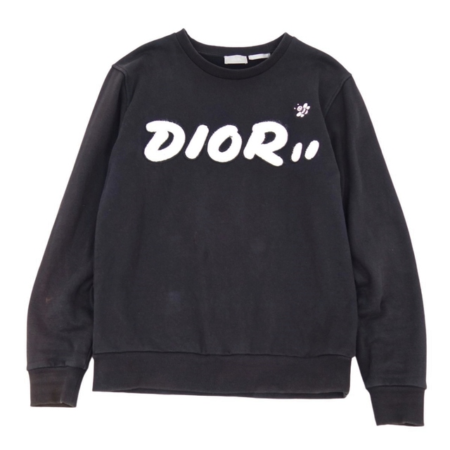 ディオールオム DIOR HOMME スウェット トレーナー ロングスリーブ CDロゴ コットン トップス メンズ S ブラック