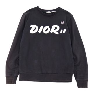 ディオールオム(DIOR HOMME)のディオールオム DIOR HOMME KAWS カウズ スウェット トレーナー プルオーバー ロゴ 蜂 刺繍 メンズ トップス M ブラック(スウェット)