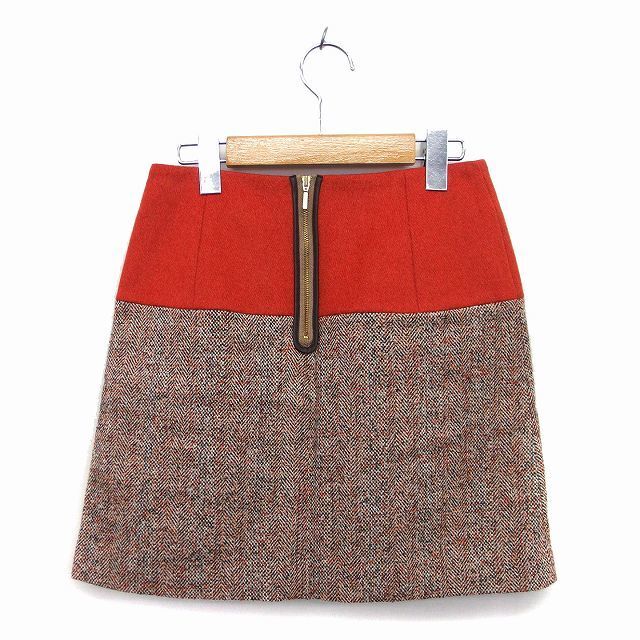 NOLLEY'S(ノーリーズ)のノーリーズ スカート フレア ミニ 切替 ツイード ウール混 バックジップ 36 レディースのスカート(ミニスカート)の商品写真