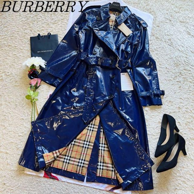 人気提案 BURBERRY 【未使用タグ付き】BURBERRY LONDON ロングトレンチコート ブルー トレンチコート 